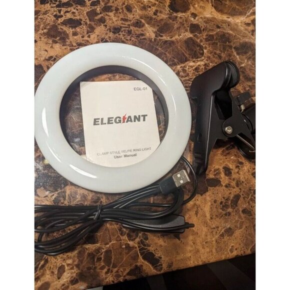 ELEGIANT CLAMP STYLE SELFIE RING LIGHT NEW IN BOX - Picture 1 of 6